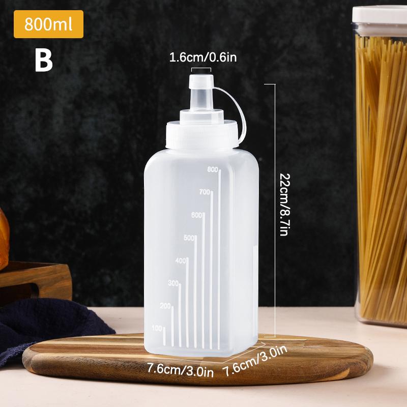 800/1000 ml Quetschflaschen für Soße, Gewürzspender, große Öffnung, staubdicht, Küchenwürze, Salatsoße, Olivenölflasche