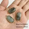 Natural Flash Labradorite Stone Charm Pendant Healing Semi-precious Stone Connector for Jewelry Making Necklace Accessories Gift