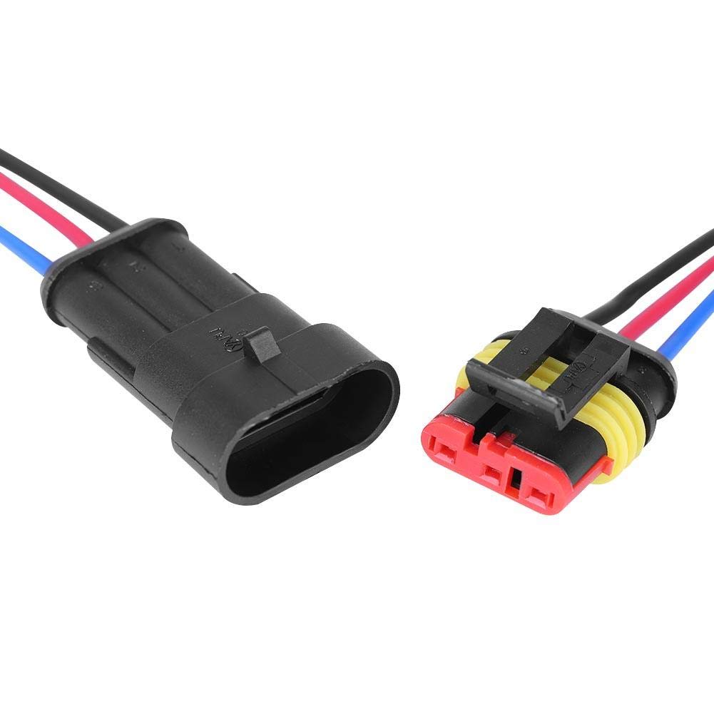Kits 3 Pin Way 3-Line 3P Car Auto Wire Electrical Connector Plug with Wire AWG Marine