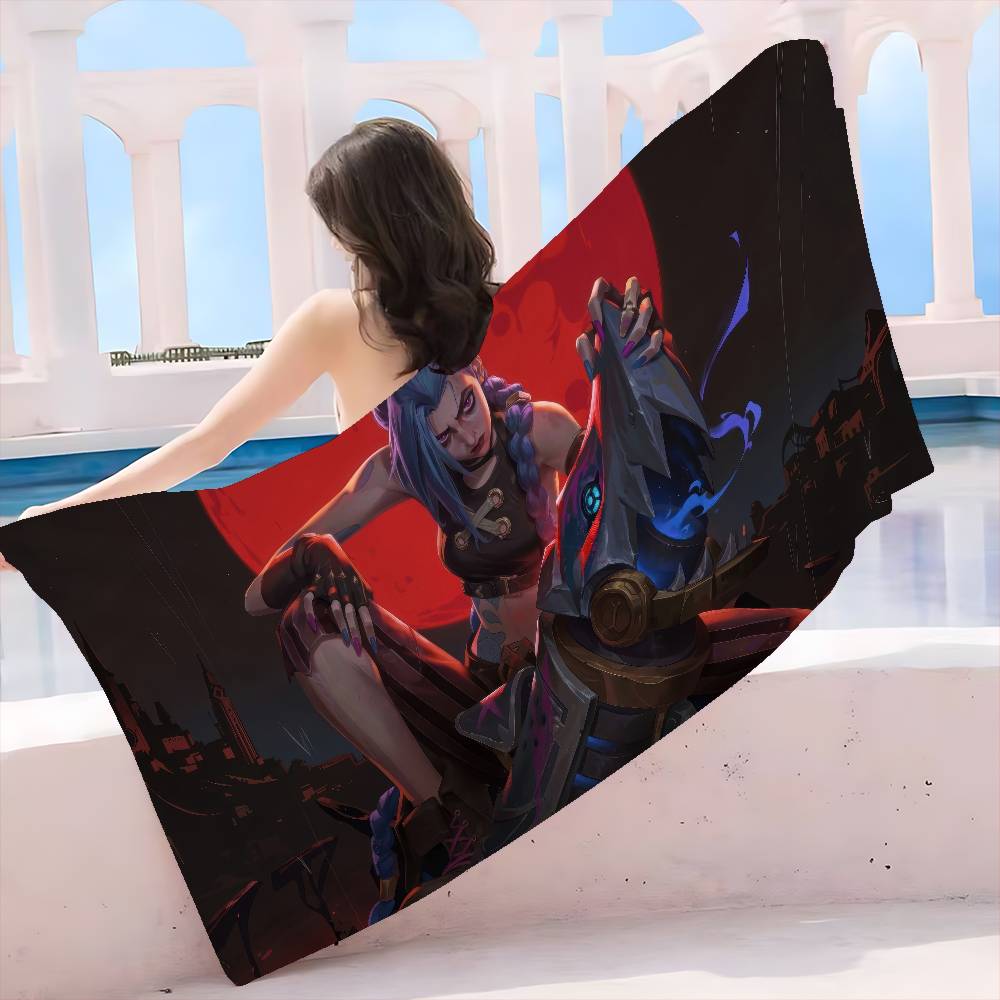 Couverture en Microfibre Dessin Animé Arcane J-Jinx Séchage Rapide Serviettes de Plage Impression Surdimensionnée Super Absorbant Serviette Couverture de Piscine
