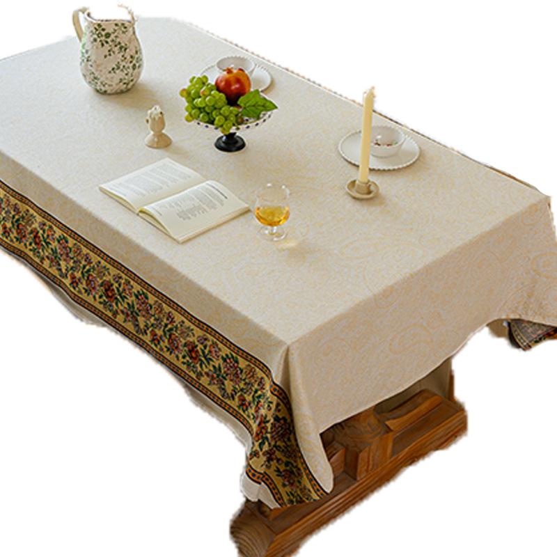 Pastoral Cotton And Linen Fabric Tablecloth Rural Embroidery Rectangular Tablecloth Coffee Table Cloth Modern Simple Dining Table Cloth