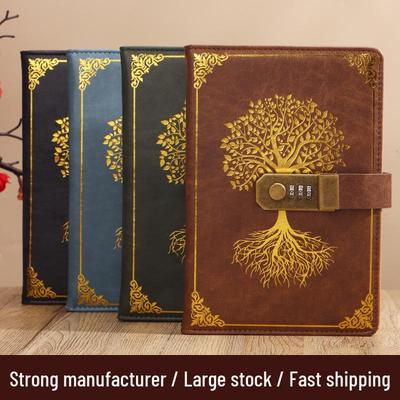 A5 Wachtwoord Notitieboek Cadeauset - Kantoor Zakenvergadering Verslag & Vintage Dagboek met Aanpasbaar Logo.