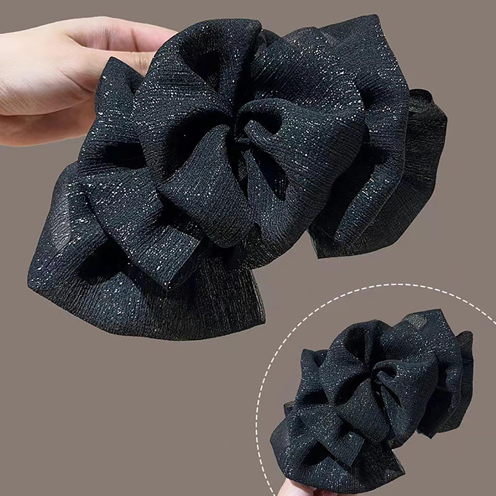 

Милые атласные заколки-краб с большим бантом для женщин, элегантные заколки-хвосты с бантом, аксессуары для головных уборов, двухсторонние заколки-акулы