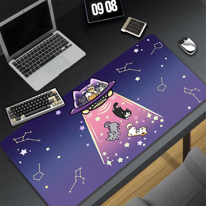 Cute Cat Large Mouse Pad Gamer Kawaii Gaming Accessories Deskpad Play Mats Anime Office Mini Pc Xxl Mousepad Table Desk Carpet