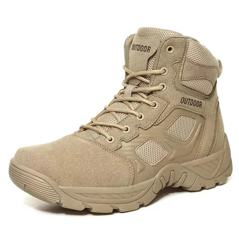 Fashion 2024 New Tactical Mens Desert Combat Boots Work Safty Shoes Leather Boots Waterproof Ankle Boot Men's Hunting Shoes Size 47