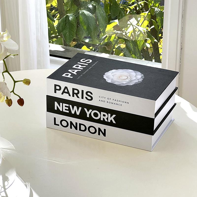 City Fake Books For Decoration Coffee Table Modern Home Decoration Books Simplicity Display Book Paris London  York