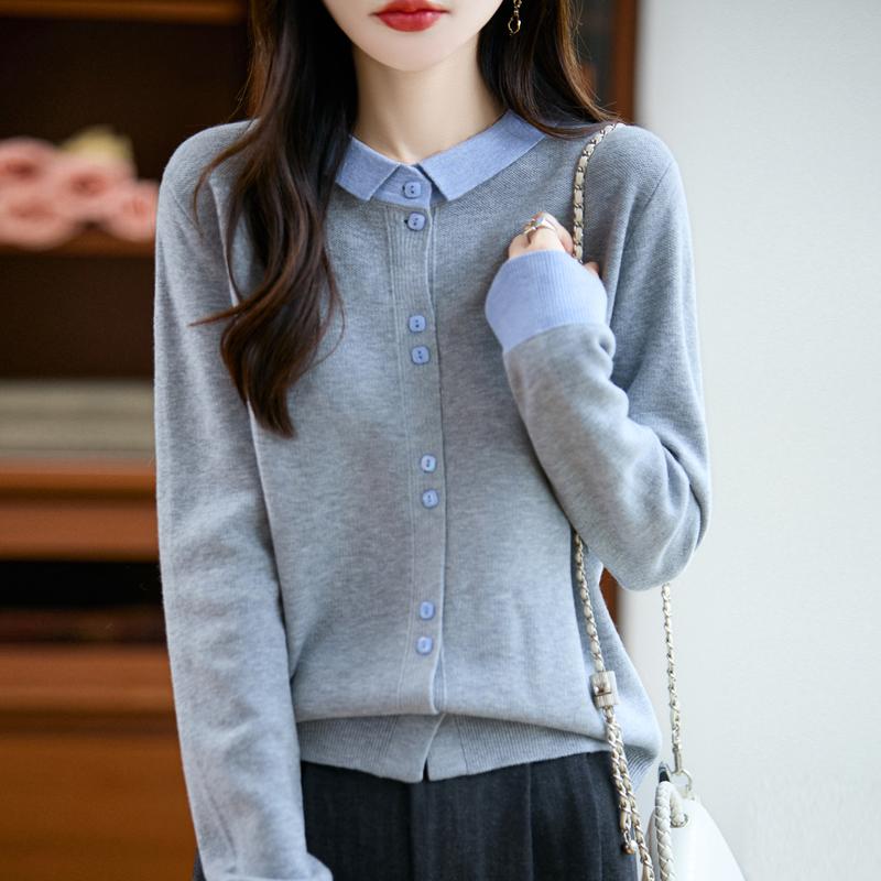 QingHe Cashmere Women's 30% Cashmere Cardigan - Soft & Warm Wool Blend Sweater