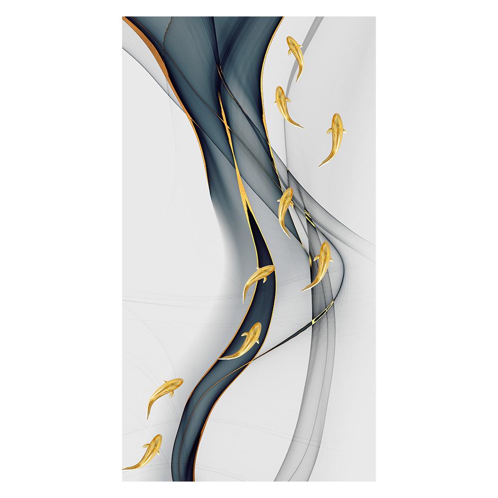 Modern Nordic Abstract Ink Wall Art Canvas Painting Gold and Black Versatile Ribbon Posters Prints Picture for Living Room Decor