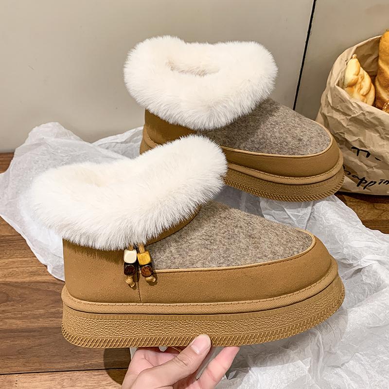 Fashion Snow Boots Velvet and Thickened Cotton Shoes Women's 2025 New Winter Warm Shoes