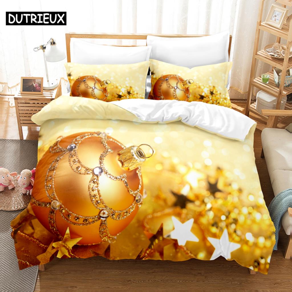 Christmas Quilt Cover Set King Size Duvet Cover Bedding Set 3Pcs 2Pcs 220X240 For Single Double Bed Full Twin 200X200 Bed Thin