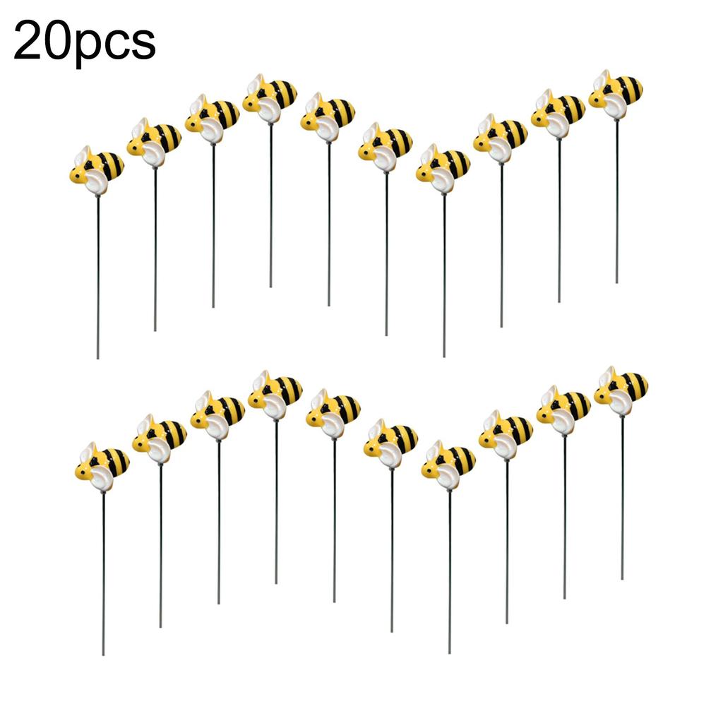 10/20/30pcs Garden Stakes Decoration Bee Yard Pot Pile Lawn Pathway Ornament Flower Pot Indoor Outdoor Landscape Decor
