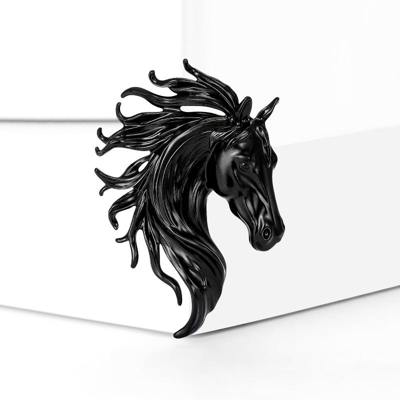 Broches Têtes de Cheval Émaillées Tendance Pour Femmes Animal du Zodiaque Épingles Poney Accessoires de Décoration de Vêtements Cadeaux de Nouvel An