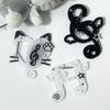 Acrylic Musical Notes Carabiner Cartoon Cats Pendant Keychain Bag Charm Ornament Decoration for Women and Students