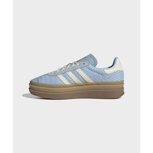 adidas Gazelle Bold Clear Sky Cream Women Sneakers Blue Sand-Strata Cream-White JS3899