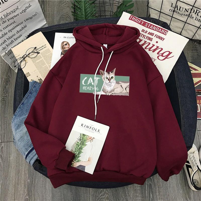 Womens Oversized Fleece-Lined Hoodie Winter Warm Long Sleeve Sweatshirt Loose Fit Casual Streetwear