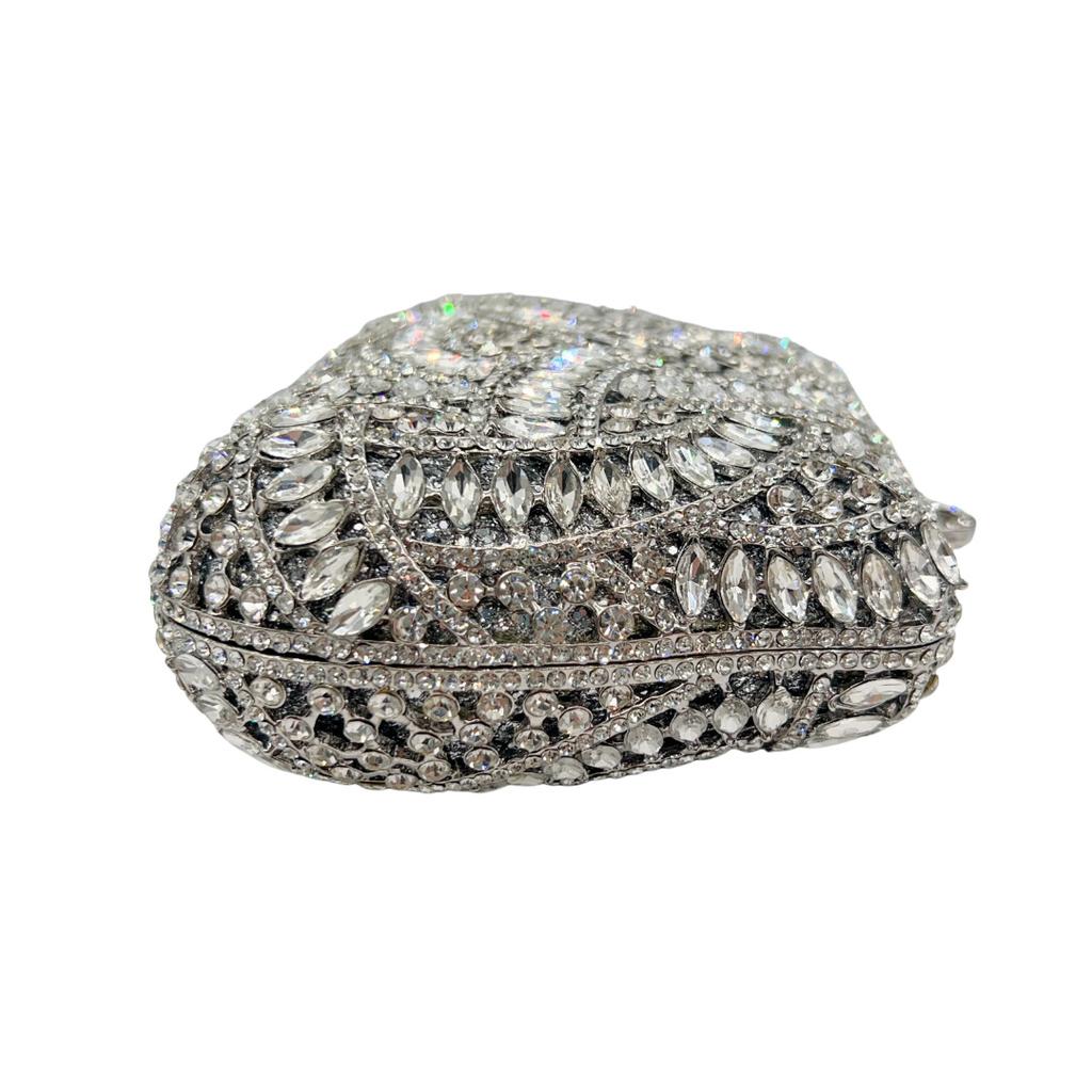 WHTUOHENG Luxury Crystal Diamond Clutch Evening Bag for Women Mini Wedding Bridal Minaudiere Handbag Ladies Party Purse Clutches