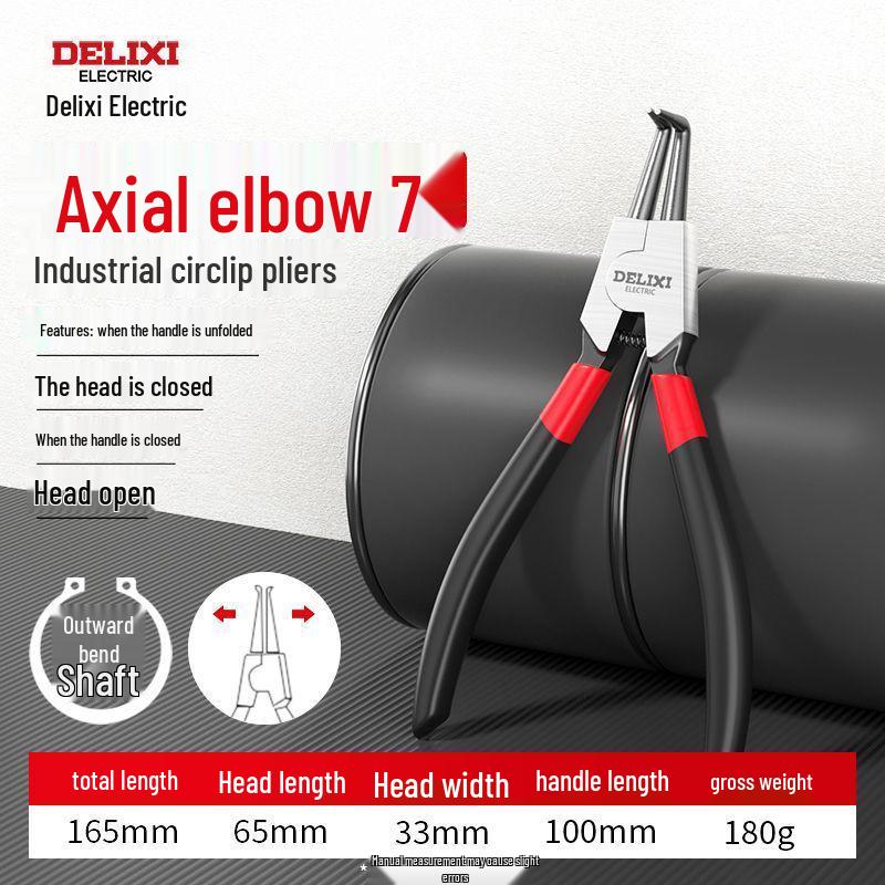 Delixi Electric Industrial Grade Snap Ring Pliers for Internal/External Use - Small Size Expanding Circlip & Spring Retaining Pliers Set.