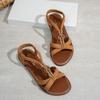 Foreign trade summer new flat-bottomed beach sandals 2025 large size open-toed muffin casual sandals female wish