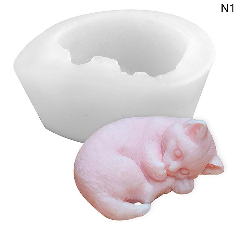 Sleeping Cat Silicone Molds, Cat Animal Craft Art, Resin Soap, Chocolate Cake Baking Molds, Fondant Kitten Molds