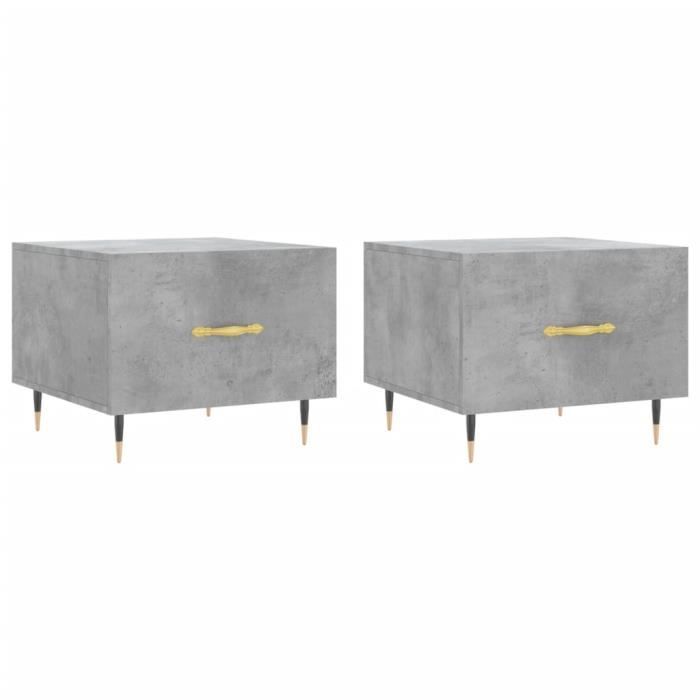 VidaXL Coffee Tables 2 Pcs Concrete Grey 50x50x40 Cm Engineered Wood 829357