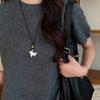 Bohemian Vintage Long Necklace Adjustable Sweater Chain Gifts Sheep Pendant Necklace  Daily Wear