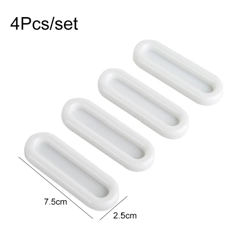 4Pcs Self-adhesive Door Knobs Oval Door Handles for Interior Doors Glass Window Cabinet Drawer Non-slip Grip Auxiliary Handles