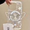 Korean Cute Cartoon Angel Wing For Magsafe Magnetic Phone Holder Grip Tok Stand For iPhone 16 Samsung S25 Wireless Charging Case 5