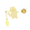 Cat Fishing Brooch Cute Cartoon Fishing Cat Brooch Cowboy Badges Pin Alloy Material for Bookbags Clothes Decorations