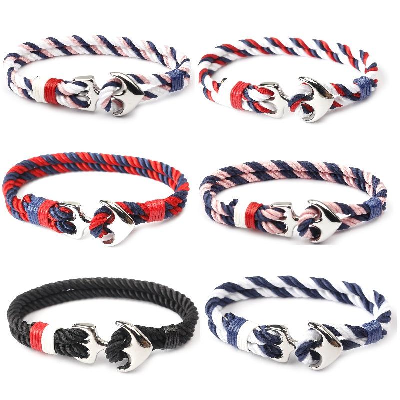 Горячая Распродажа Парные Браслеты Модные Браслеты Из Сплава Якоря Браслеты Плетеные Браслеты Из Полиэфирной Веревки Для Женщин Мужчин Bracelet Style A