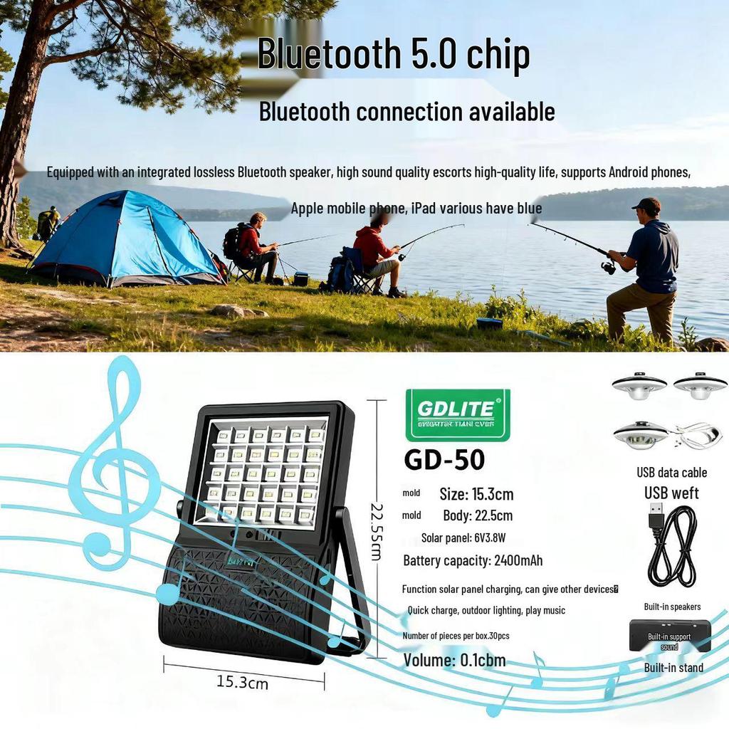 High-Power Portable Solar Floodlight: Super Bright Mobile Searchlight for Construction and Emergency Outdoor Lighting