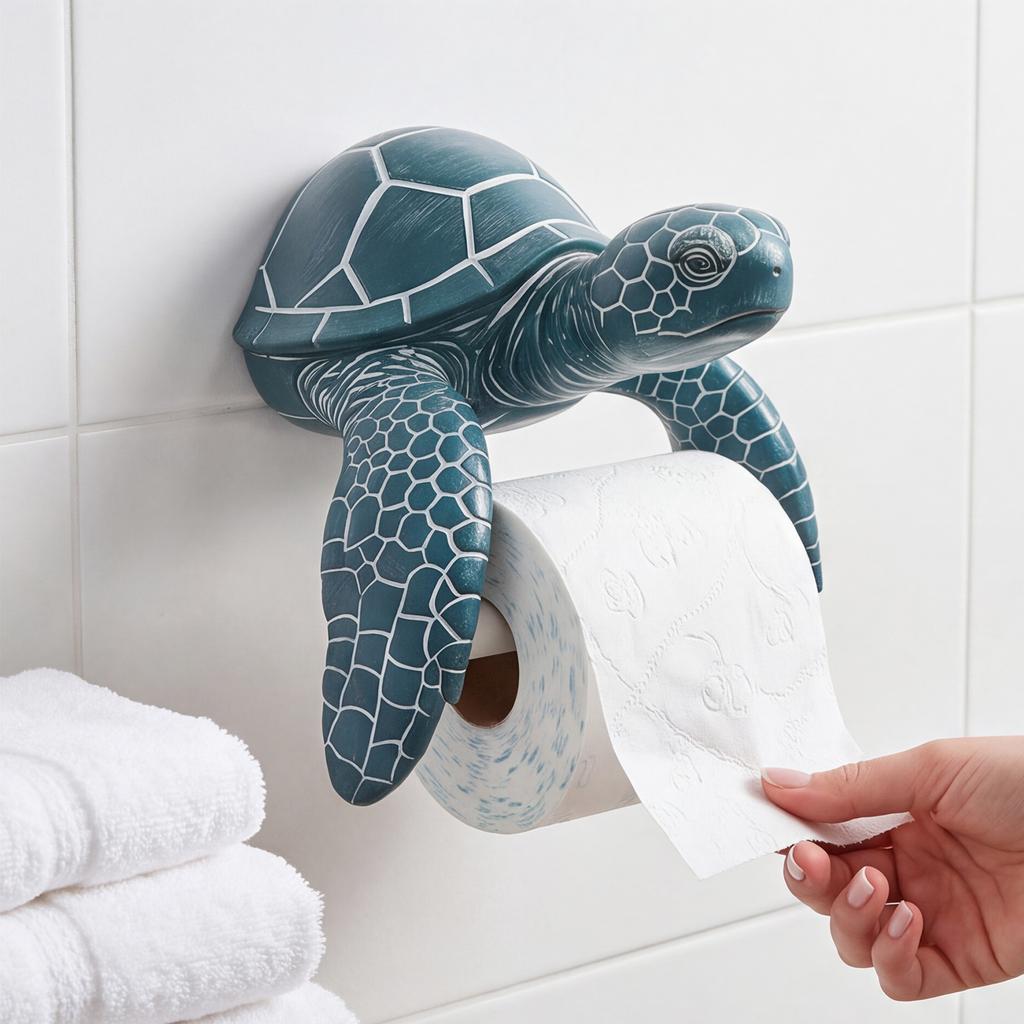 PLA Toilettenpapierhalter Skulptur Toilettenrollenhalter Meeresstrand-Thema Papierhalter für Strandhaus und Maritime Wohnkultur