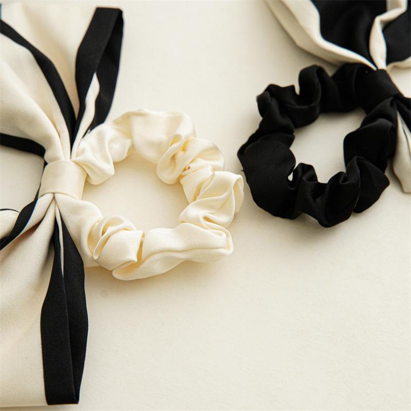 Large Bow Ribbon Hair Rope Rings French Woman Hair Scrunchies Ponytail Holder Elastic Hair Ties Hairbands Elegant Headwear