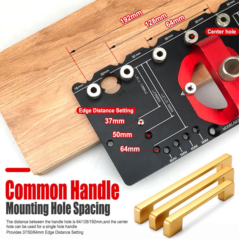 35mm Drill Guide Concealed Hinge Jig 3-6mm Hinge Offset for Shelves Cabinet Wardrobe Handle