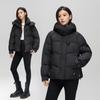 Women's Autumn and Winter Coat Solid Color Stand Collar Hooded Loose Short Thickened Windproof Women's Jacket