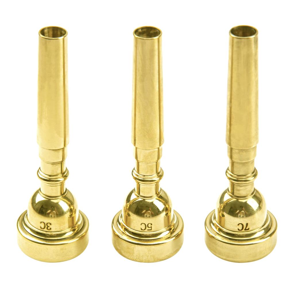 Yootones Trumpet Mouthpiece Set (3 pieces) - 7C, 5C, 3C - Suitable for Beginners and Professional Players (Gold)