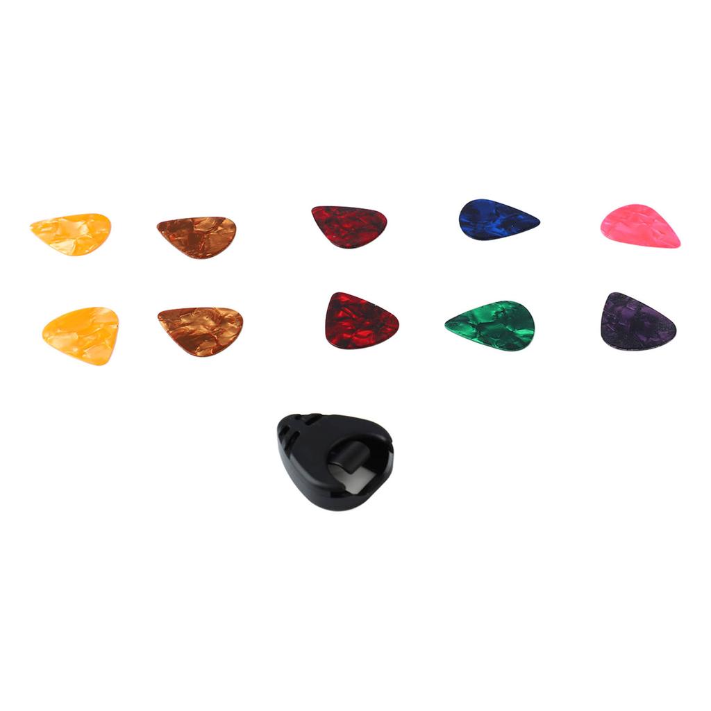 10 STK Gitarplekter og Plekterholder Sett Bærbar Bass Tilbehør Verktøy