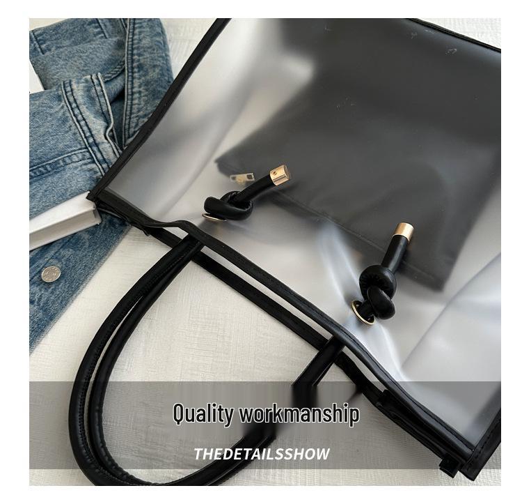 2024 Summer Women's PVC Large Tote - Transparent, Waterproof, Versatile Jelly Bag with Single Shoulder Strap and Large Capacity