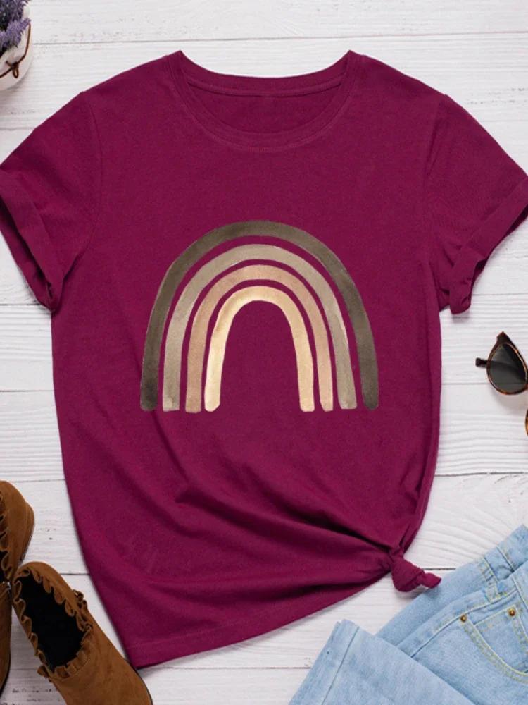 Rainbow Bridge Print Women T Shirt Short Sleeve O Neck Loose Women Tshirt Ladies Tee Shirt Tops Clothes Camisetas Mujer
