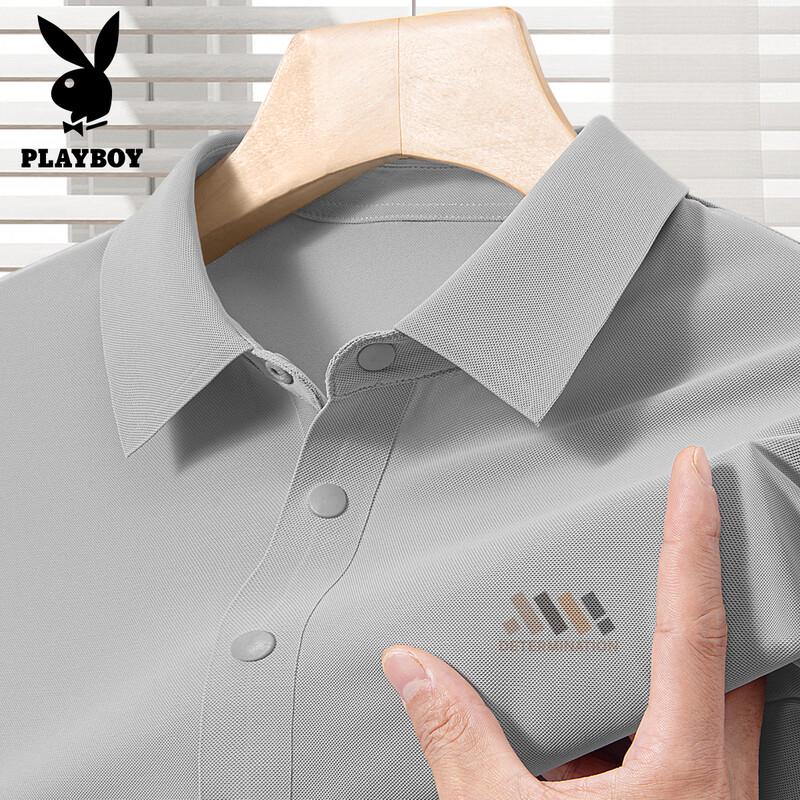 Playboy Men s Ice Silk Short-Sleeve Polo Shirt XL