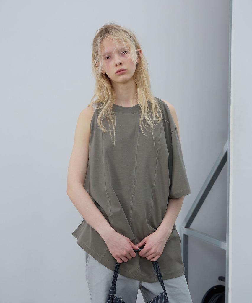 LCDC™ Shoulder Slit Top (Khaki)