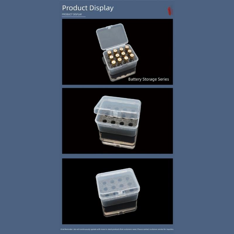 Compact Battery Storage Box For 2A Cells Clear Window Design Dustproof PP Container Case 12-Cell Design