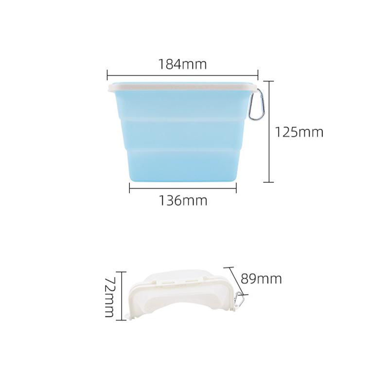 Silicone Reusable Fresh-Keeping Bag Foldable Food Meal Prep Storage Container Makeup Gym Bag for Travel Heat Resistant Lunch Box