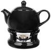 KADAX Ceramic Teapot With Warmer 1L Black