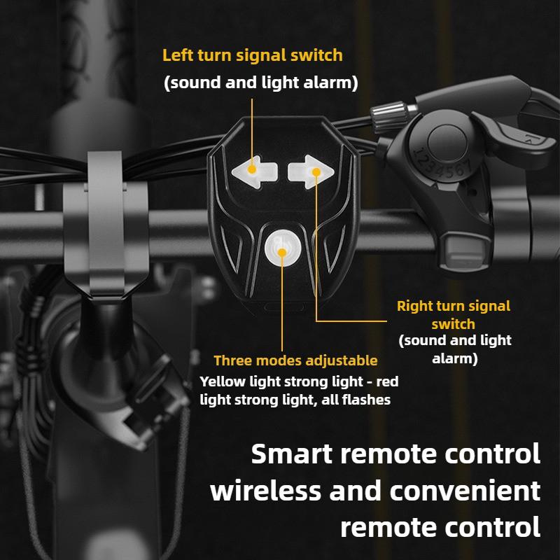 Creative Bicycle Taillights Wireless Remote Control Detachable Mountain Bike Turn Signals USB Charging Mountain Bike Accessories