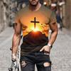 T-shirt Estive con Stampa 3D Croce di Gesù Cristo Uomo Donna Moda Casual Streetwear Oversize Girocollo T-Shirt per Bambini Top Abbigliamento