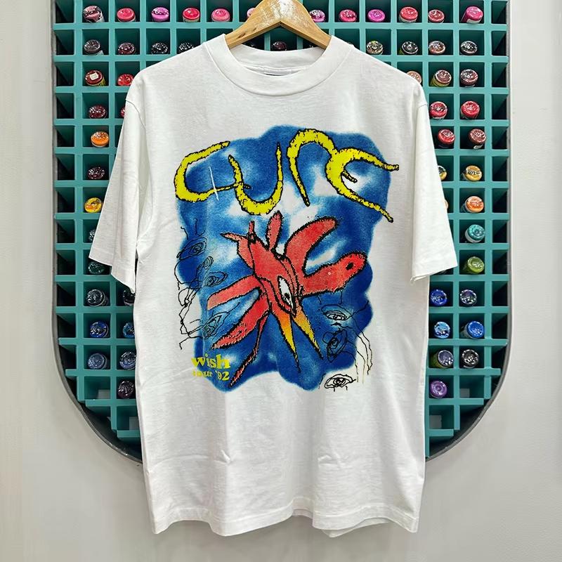 

2025 Cucc Европейский и Американский Тренд Рок-группа Хипстер Короткий Рукав Хип-хоп Американский Ретро Уличная Мода Пара Короткий Рукав 4XL