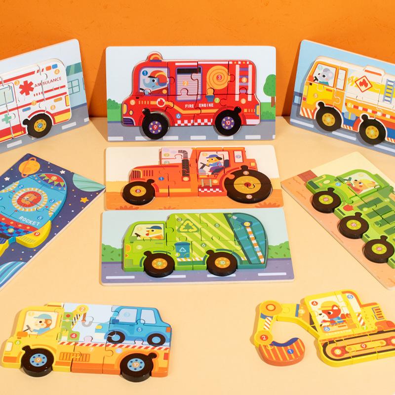 Children's Three-dimensional Jigsaw Puzzle Toy Kindergarten Educational Early Education Development Baby Wooden Boy And Girl Buckle Jigsaw Puzzle Toy