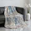 blue and white print Blanket Soft Throw Blanket for Home Bedroom Bed Sofa Picnic Travel Office Rest Cover Blanket Gift