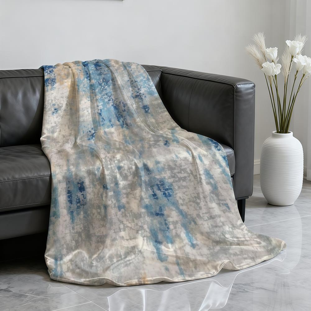 blue and white print Blanket Soft Throw Blanket for Home Bedroom Bed Sofa Picnic Travel Office Rest Cover Blanket Gift