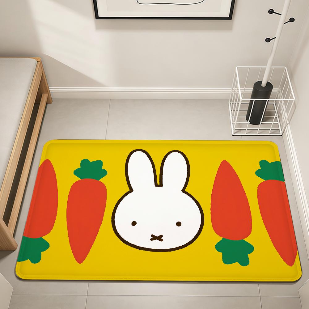 Cartoon Bunny Rabbit kawaii funny M-Miffy Home Bed Rug Kitchen Bath Floormat Hallway Balcony Carpet Entrance Doormat hogar Decor